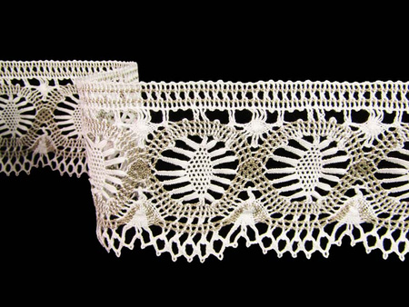 Koronka 9,3cm bawełniana biało-lniana