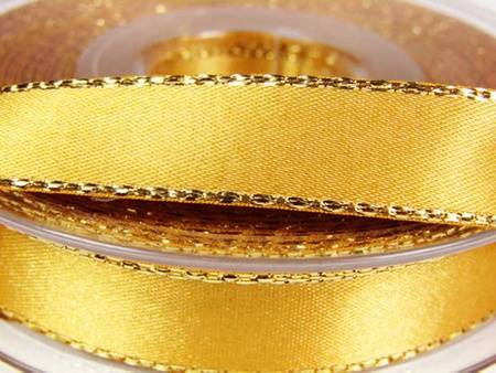 Wstążka 15mm atłas REXOR złota