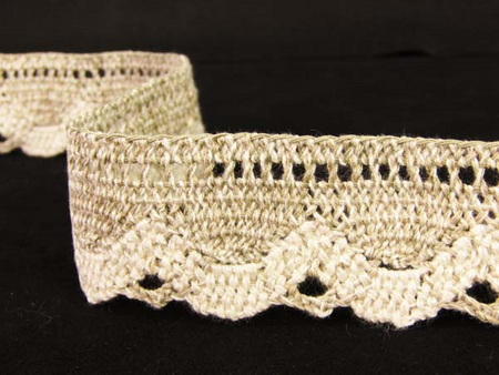 Koronka 3,7cm bawełniana len-ecru