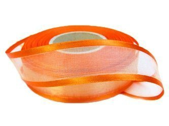 Wstążka 25mm organtyna LAMÓWKA pomarańczowa