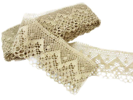 Koronka 7,5cm bawełniana len jasny