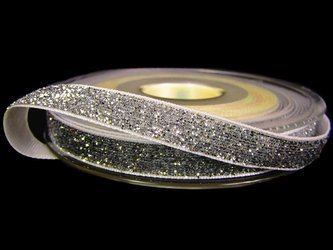 Aksamitka 10mm błyszcząca srebrna