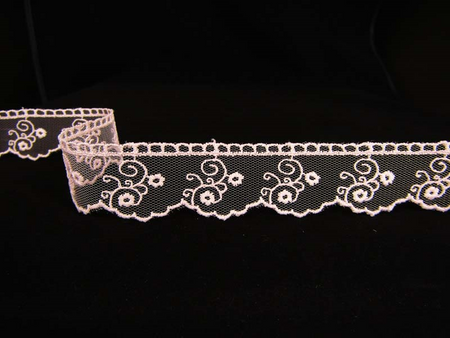 Koronka 2,5cm tiulowa antyczny róż