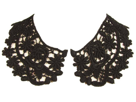 Kołnierzyk damski gipiura czarny