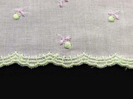 Koronka 30cm haft angielski lawenda_seledyn