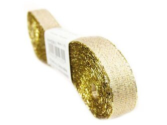 Wstążka 10mm lurex złota