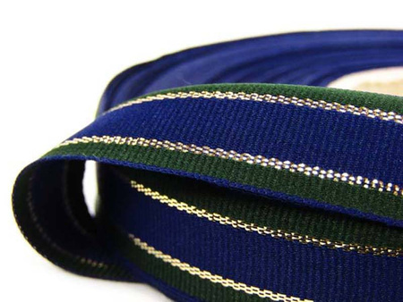 Taśma 15mm ryps LAMPAS granatowo_zielona
