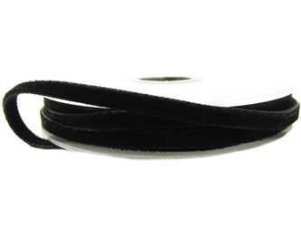 Aksamitka 5mm dwustronna czarna