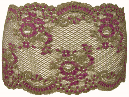 Wstawka 18cm elastyczna oliwka_amarant