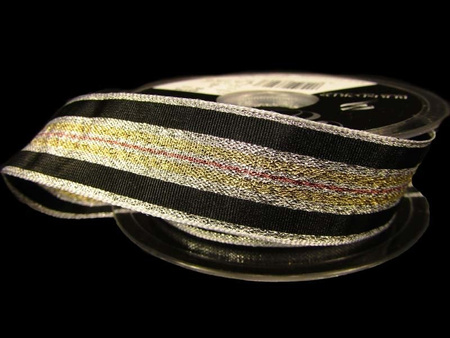 Taśma 25mm ryps LAMPAS srebrna