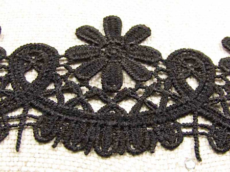 Koronka 5,5cm gipiurowa poly czarna