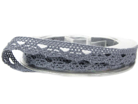 Koronka 1cm bawełniana popiel ciemny