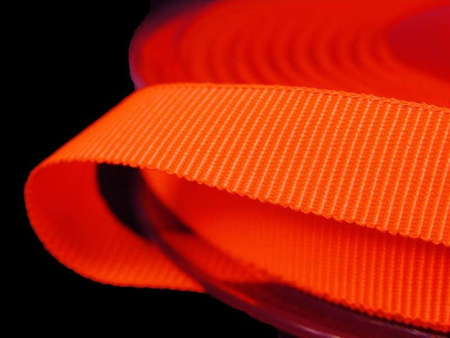 Taśma 10mm ryps poliestrowa neon pomarańczowa