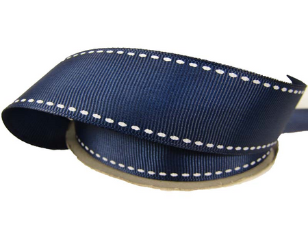 Taśma 2,5cm ryps stebnowana granat