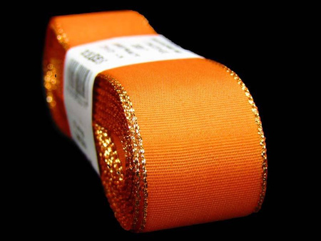 Wstążka 25mm tafta pomarańczowa