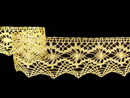 Koronka 4cm metaliczna złota