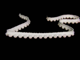 Taśma 1,5cm POMPONIK poliester biała