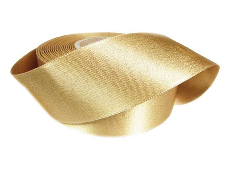 Wstążka 40mm atłas REXOR złoty beż