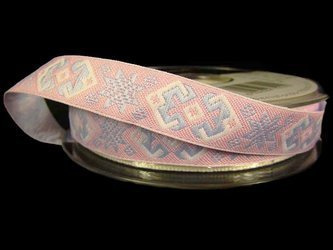 Taśma 16mm żakard AZTEK róż