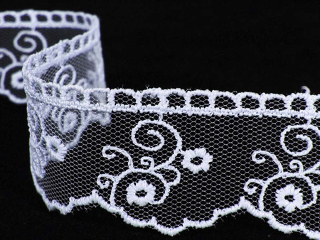 Koronka 2,5cm tiulowa błękitna