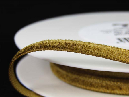 Aksamitka 5mm złoty beż