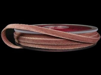 Aksamitka 5mm dwustronna antyczny róż