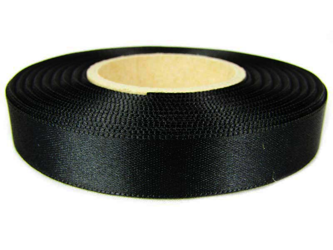 Wstążka 15mm atłas czarna