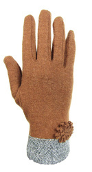 Rękawiczka WEŁNA damska ocieplana rdzawa