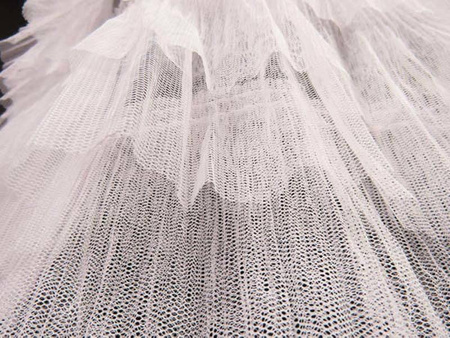 Tkanina tiulowa FALBANA jasnoróżowa