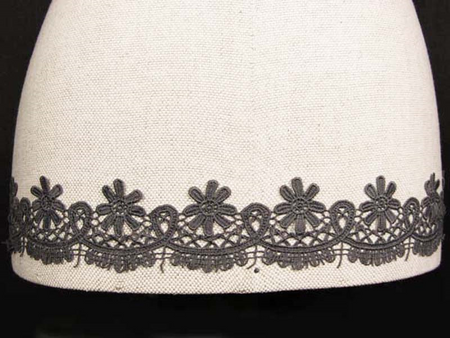 Koronka 5,5cm gipiurowa poly grafit