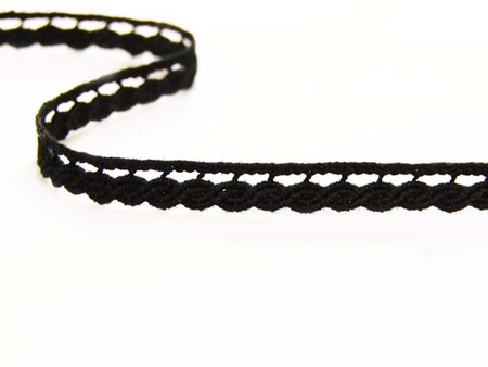 Koronka 0,6cm bawełniana czarna