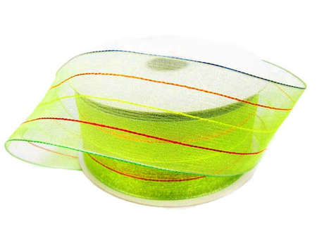 Wstążka 40mm organtyna PASKI pistacja