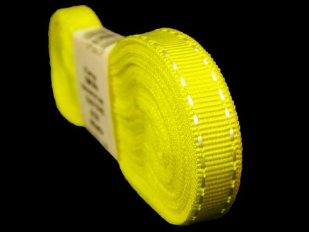 Taśma 1cm ryps stebnowana żółta