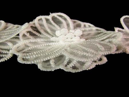 Taśma 6cm ozdobna KWIAT ivory