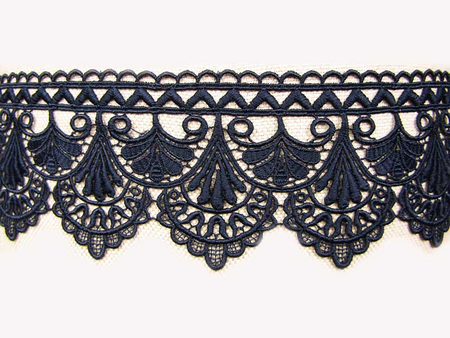 Koronka 8cm gipiurowa poly granat