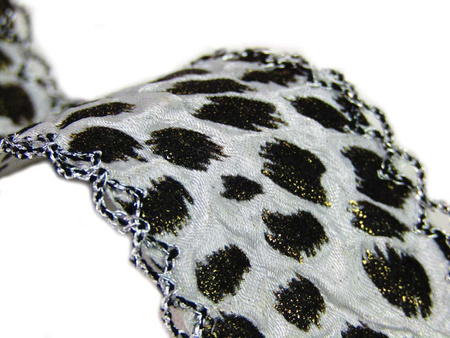 Taśma 4cm ozdobna atłasowa srebrna