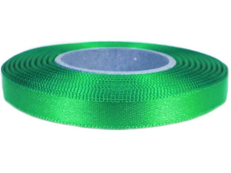 Wstążka 10mm atłas żywozielona