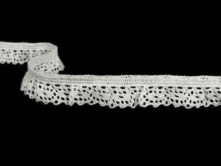 Falbanka 13mm elastyczna poliester biała