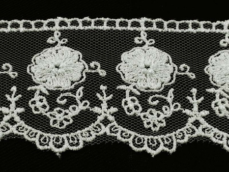 Koronka 4,5cm tiulowa jasny popiel