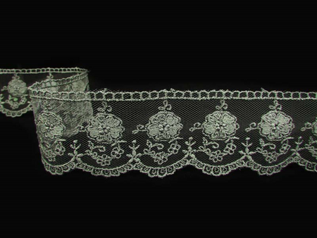 Koronka 4,5cm tiulowa grafit
