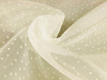 Organza 150cm KROPKA opal ecru