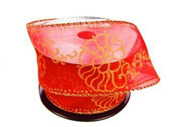 Wstążka 60mm szyfon czerwona