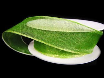 Wstążka 25mm organtyna BROKAT pistacja