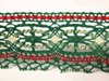 Koronka 5,7cm bawełniana ciemnozielono-czerwona