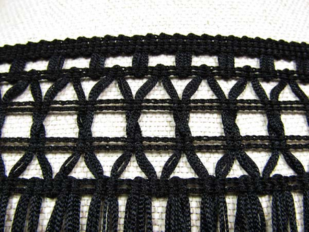 Taśma 20cm FRĘDZEL poliester czarna