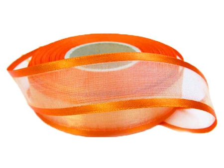 Wstążka 25mm organtyna LAMÓWKA pomarańczowa