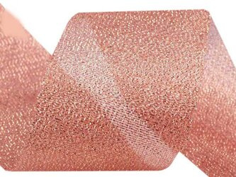 Wstążka 50mm lurex koralowa