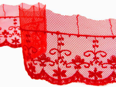 Koronka 5cm tiulowa czerwona