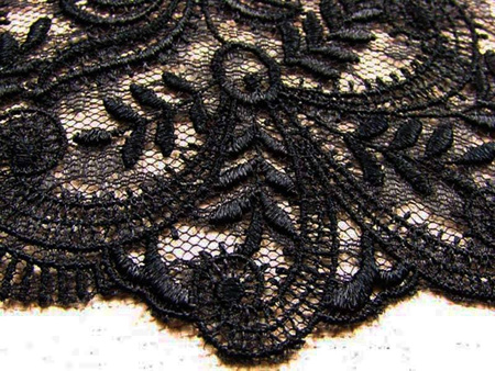 Koronka 18cm tiulowa czarna