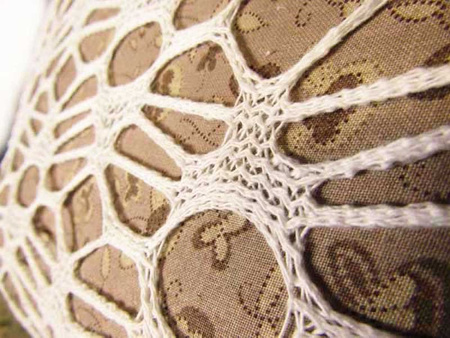 Koronka 140cm bawełniana klockowa biała